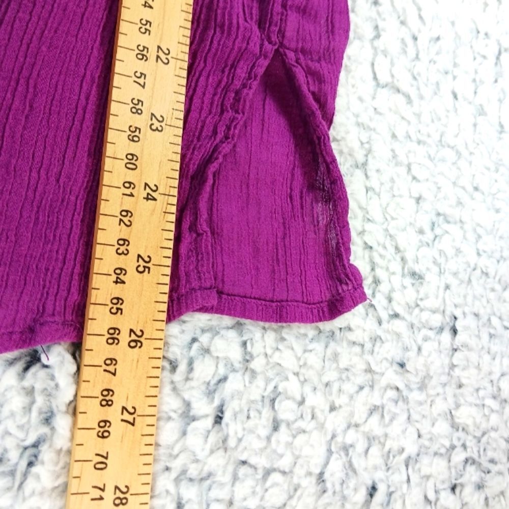 Nine West Embroidered Gauze Tunic/Blouse Smocked Scoop Collar Women's S Purple. - Picture 10 of 10